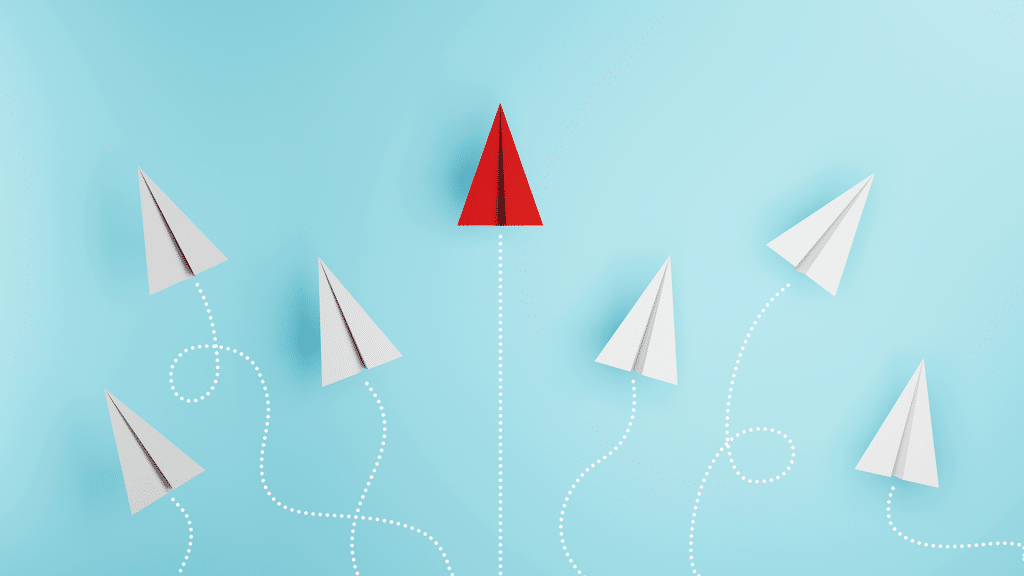 Papieren vliegtuig waarvan een unieke